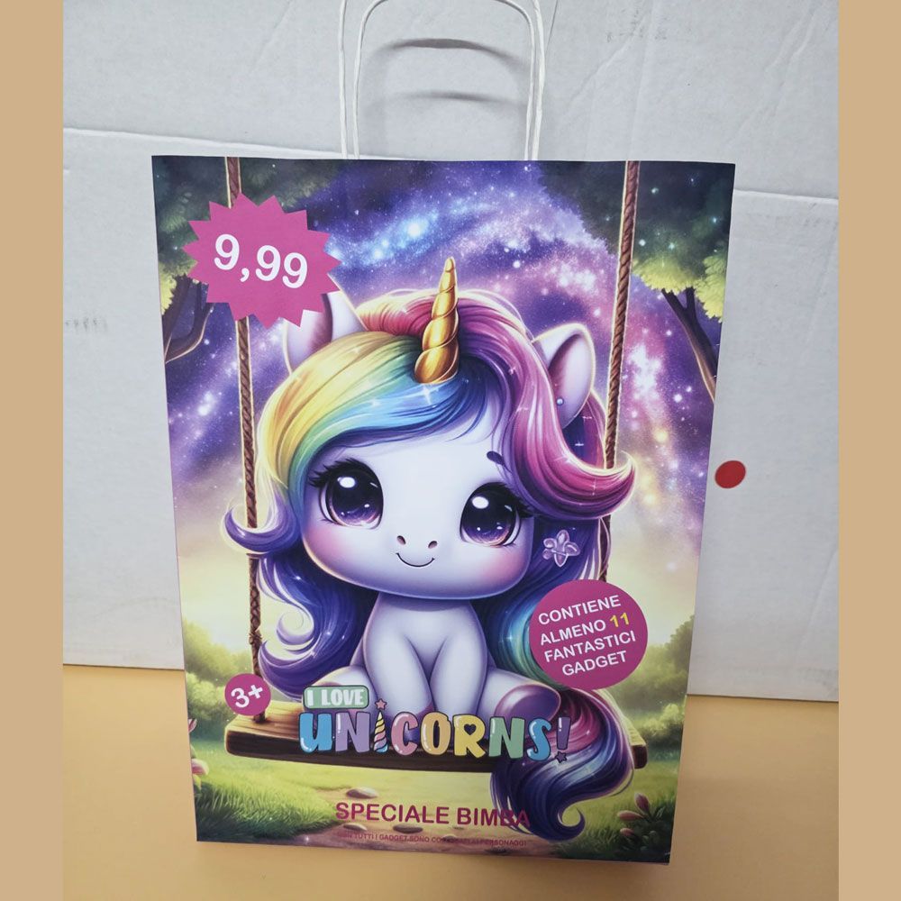 Shopper Unicorns con 11 regali  - (5 pezzi)