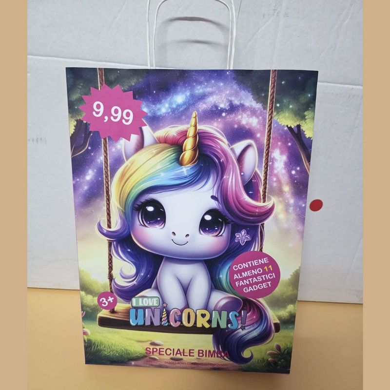 Shopper Unicorns con 11 regali - (5 pezzi) Shopper Unicorns con 11 regali - (5 pezzi)