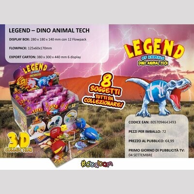 Legend Of Animals - Dino Animal Tech (12 pz.) Legend Of Animals - Dino Animal Tech (12 pz.)