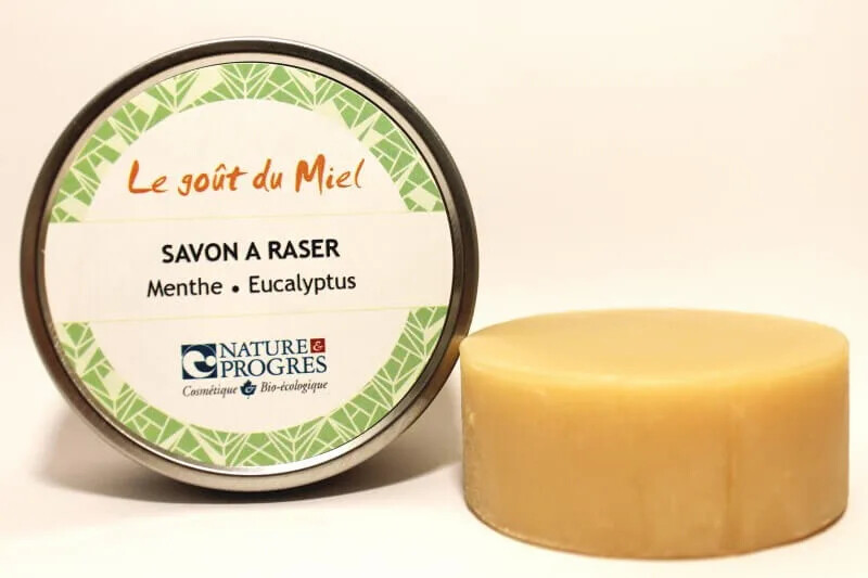 Savon à raser  BIO Menthe Eucalyptus Voyagez léger avec le 2 en 1!