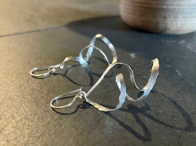 Sterling Silver Hammered "Chaos" Earrings