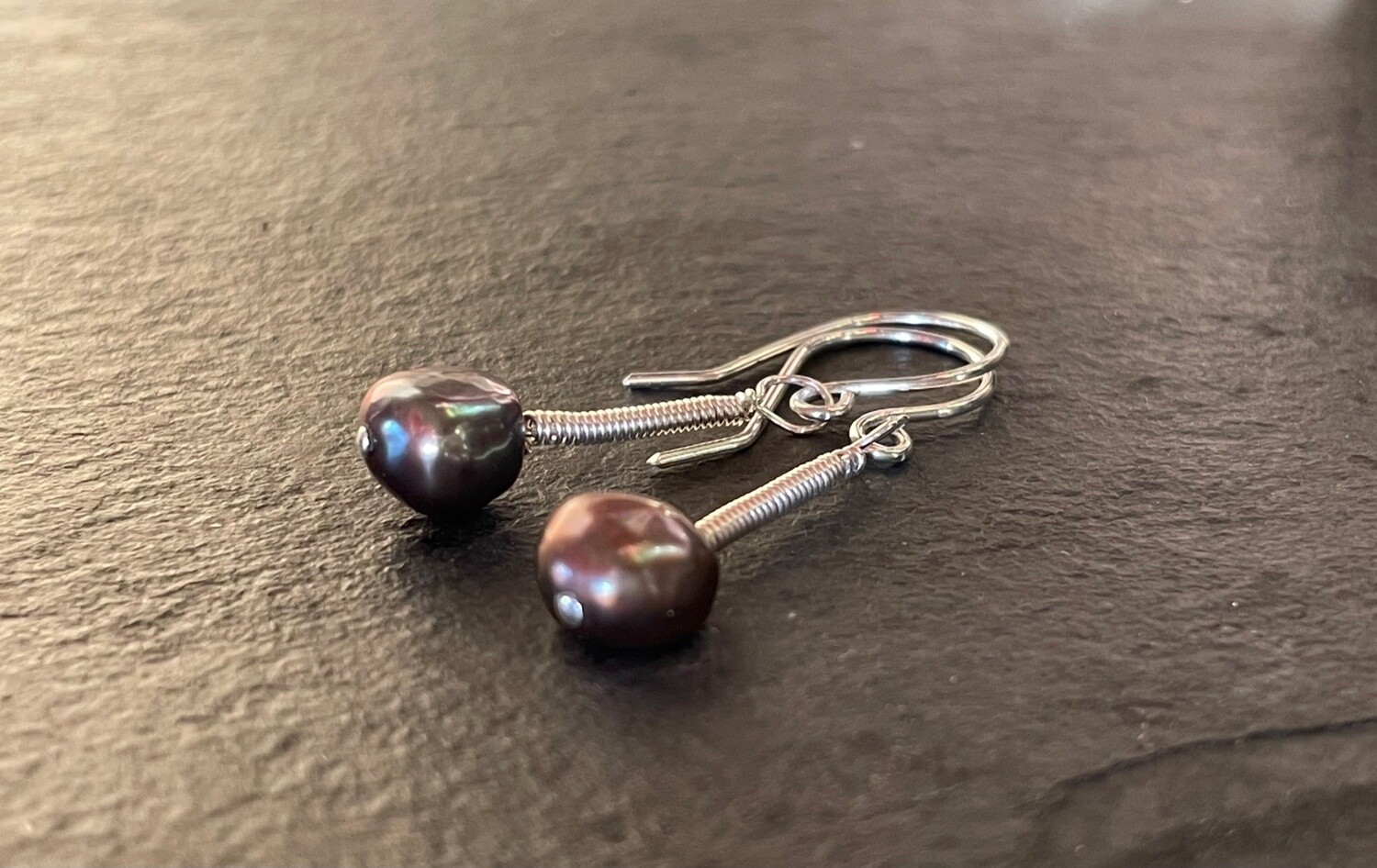 Wire Wrapped pearl dangles
