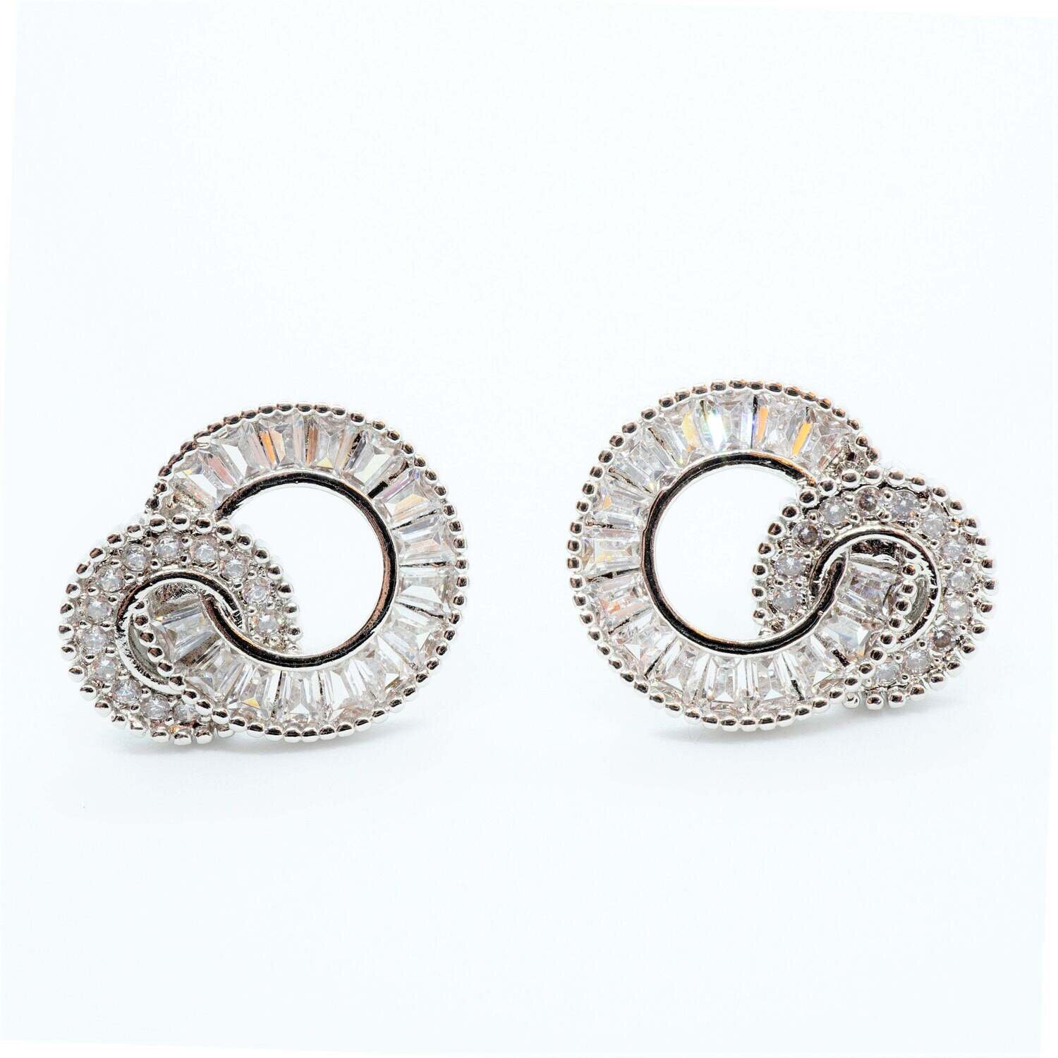 Round Crystal Wedding Earrings - Bridesmaid gift - Bridal earrings - Best friend gift