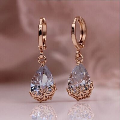 Carmen X - Rose Gold Crystal Drop Earrings