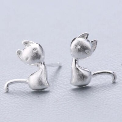 Minimalist Tiny Cat Earrings for Cat Lover Best Friend Gift