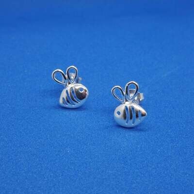 Silver Bee Earrings For Nature Lovers