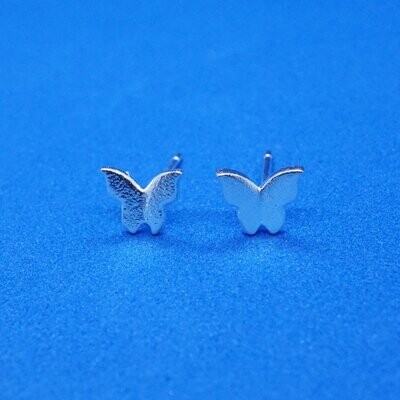 Small Butterfly Silver Stud for Nature Lover Earrings