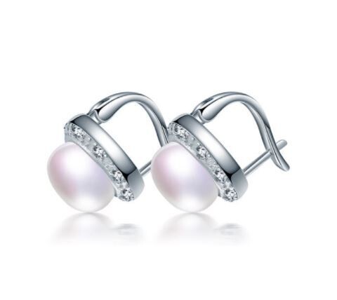 Olivia X - Freshwater Pearl 925 Sterling Silver Drop Earrings