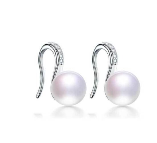 Deborah X - Real Silver Freshwater Pearl Drop Earrings