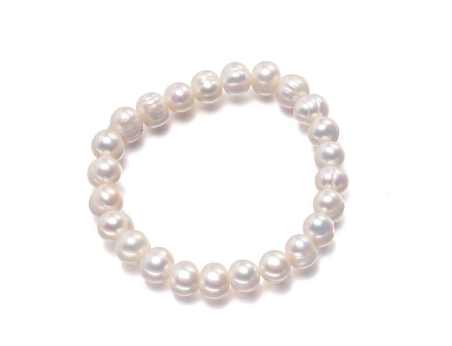 Kelly X - Baroque Pearl Bracelet in Ivory Cream White