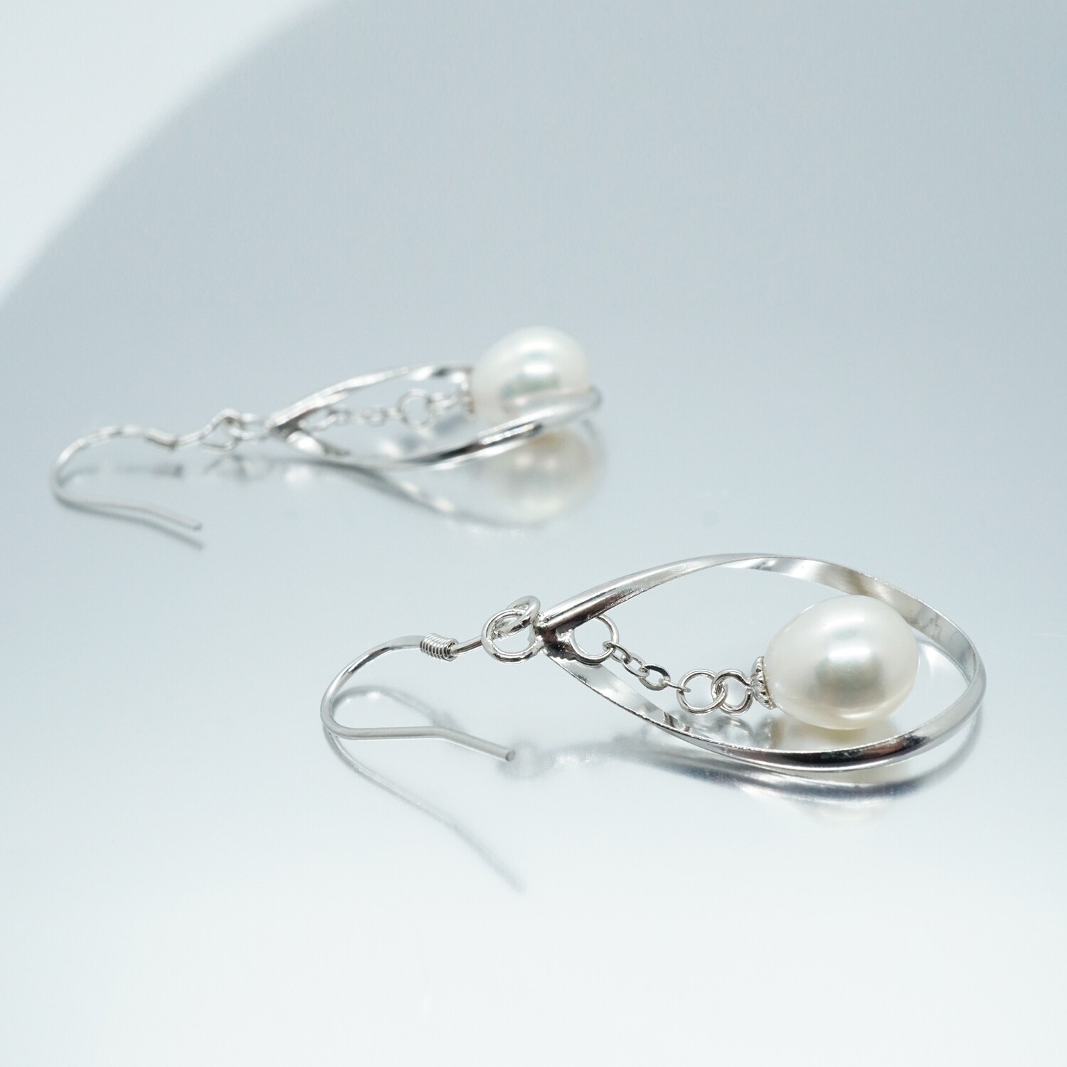 Laurel X - Real Silver Freshwater Pearl Drop Earrings