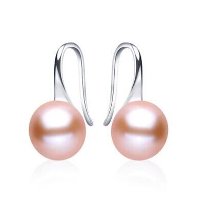 Izabela X - Pink Freshwater Pearl Silver Drop Earrings