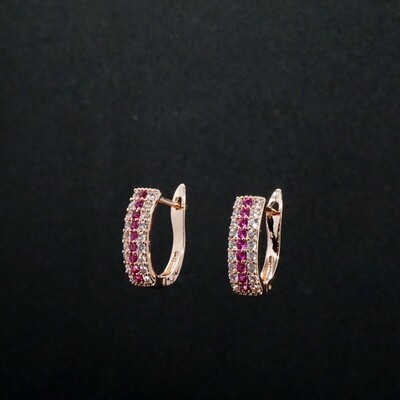 Julia X - Ruby Swarovski Crystal Drop Earrings