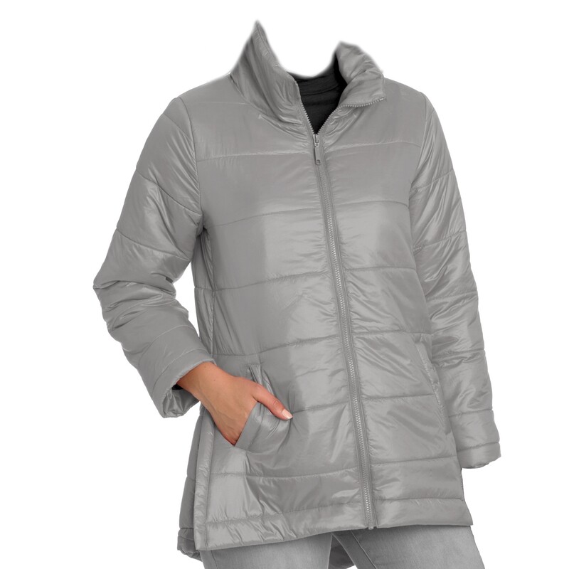 Marco Polo Pebble Grey Quilted Puffer Coat Marco Polo Pebble Grey Quilted Puffer Coat