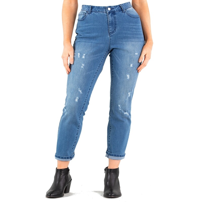 Cropped Length Stretch Denim Pants Cropped Length Stretch Denim Pants
