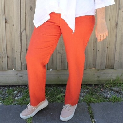 Tapered Leg Linen Pants with Pockets Tapered Leg Linen Pants with Pockets