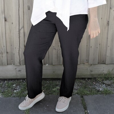 Tapered Leg Linen Pants with Pockets Tapered Leg Linen Pants with Pockets