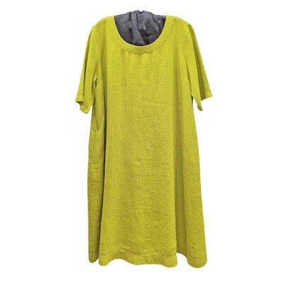Crushed Linen Summer Dress with Pockets Crushed Linen Summer Dress with Pockets
