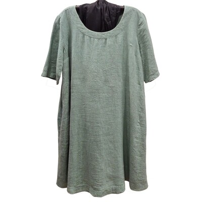Crushed Linen Summer Dress with Pockets Crushed Linen Summer Dress with Pockets