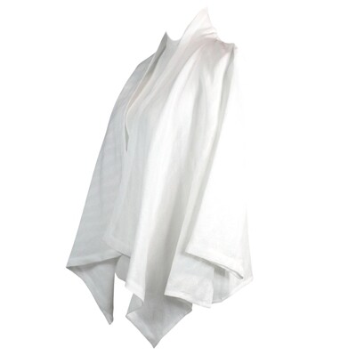 White Dobby Linen Waterfall Jacket White Dobby Linen Waterfall Jacket