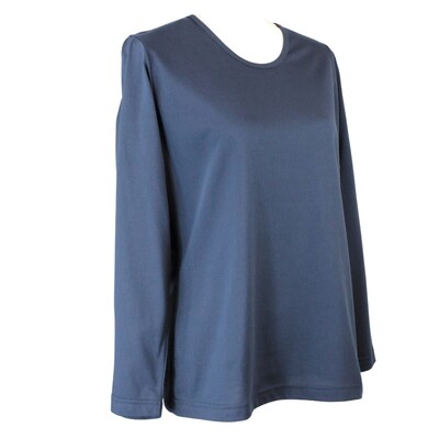 Soft Pure Cotton Long Sleeve Navy Tee