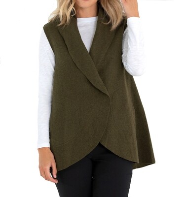 Boiled Wool Drape Vest by Marco Polo Boiled Wool Drape Vest by Marco Polo