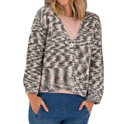 Abstract Mix Knit Cardigan by Marco Polo Abstract Mix Knit Cardigan by Marco Polo