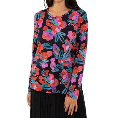 Long Sleeve Viscose Floral Print Tee by Yarra Trail Long Sleeve Viscose Floral Print Tee by Yarra Trail