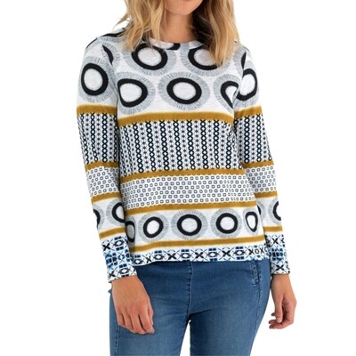 Pure Cotton Print Long Sleeve Tee by Marco Polo Pure Cotton Print Long Sleeve Tee by Marco Polo