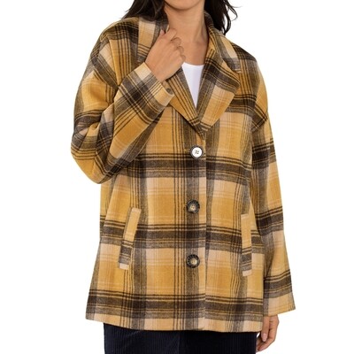 Gold Mix Check Coat by Yarra Trail Gold Mix Check Coat by Yarra Trail