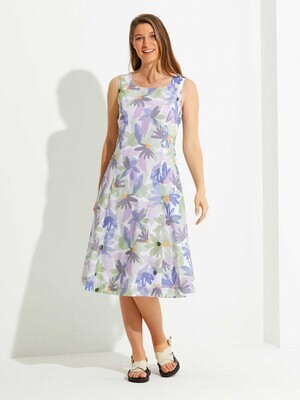 Pure Cotton Aster Print Dress by Yarra Trail
