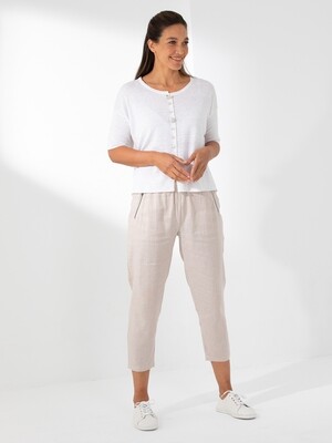Pure Linen Zip Pocket Pants by Marco Polo