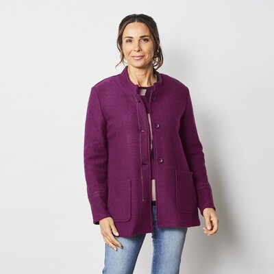 Boiled Wool Stitch Detail Coat by See Saw