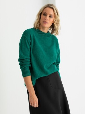 Cotton and Wool Blend Boxy Jumper by Marco Polo