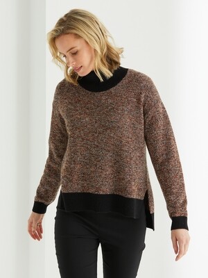 Lambswool Blend Hi Lo Rollneck Jumper by Marco Polo