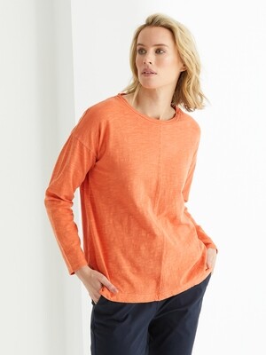 Pure Cotton Relaxed Long Sleeve Tee by Marco Polo