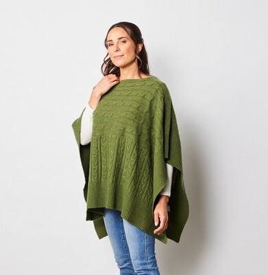 Lambswool Cable Knit Poncho by See Saw