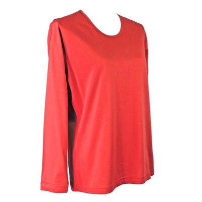 Soft Pure Cotton Long Sleeve Bright Red Tee