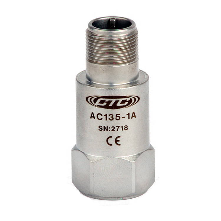 AC135 Series Low Frequency Accelerometer, Top Exit Connector/Cable, 500 mV/g