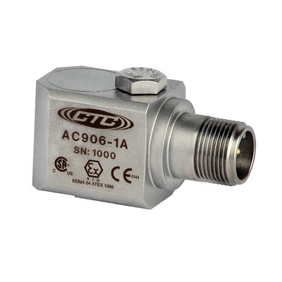 AC906 Series Intrinsically Safe Accelerometer, Side Exit Connector/Cable, 100 mV/g