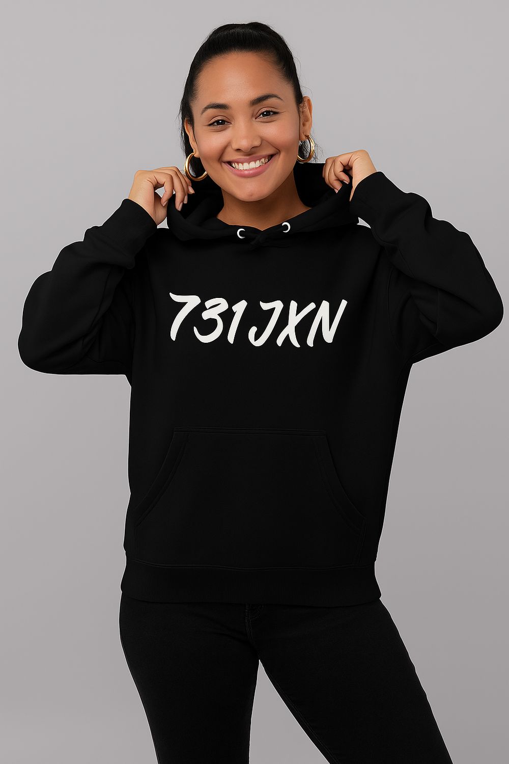 731 JXN Hoodie- Black  Made by Locals. For Locals. A timeless staple carrying the spirit of Jackson.