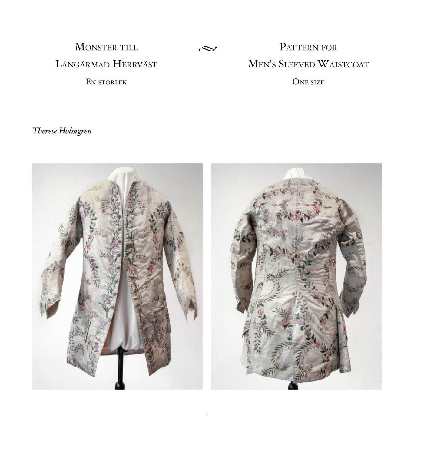 Pattern for Men's Sleeved Waistcoat PDF