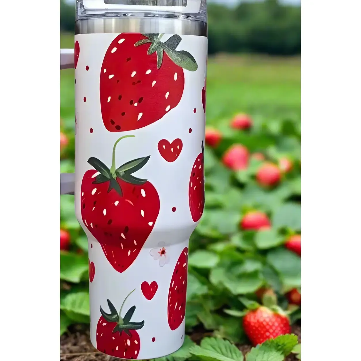 40oz Strawberry Print Tumbler