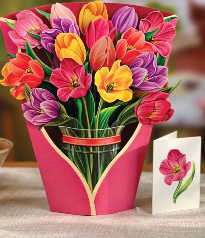 Festive Tulips Pop-Up Paper Flowers