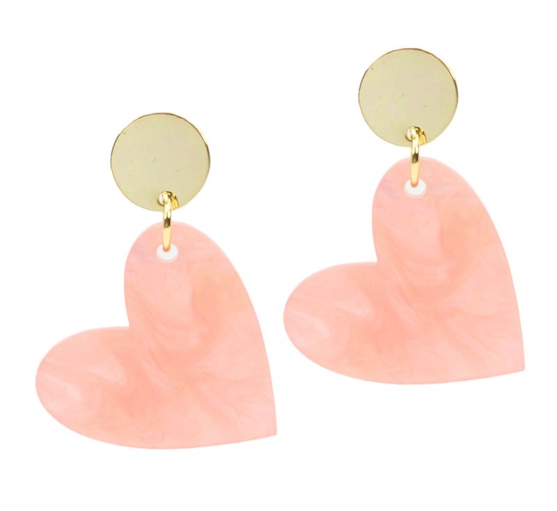Bourbon &amp; Boweties Peach Swirl Heart Earring