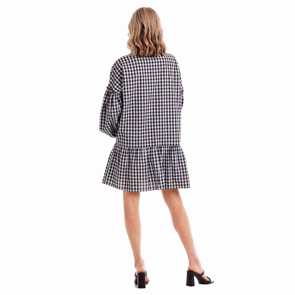 MARY RUFFLE DRESS BLACK