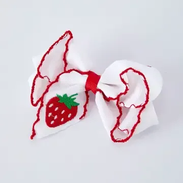 Strawberry Embroidered Girls Hairpin - PREORDER