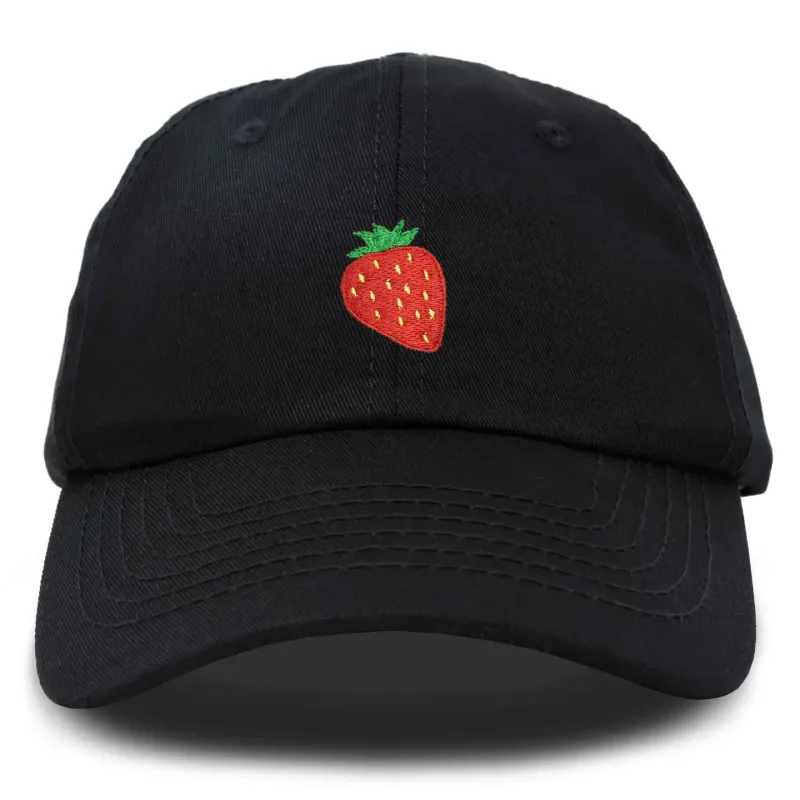 Strawberry Embroidered Baseball Cap