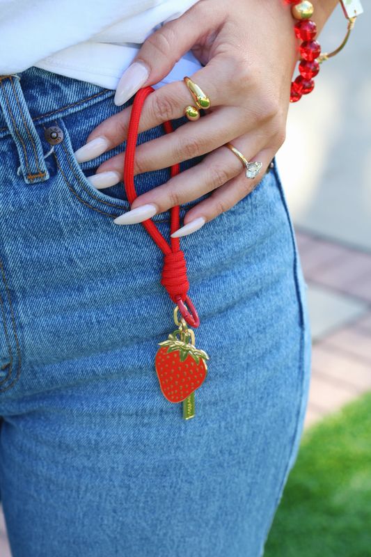Strawberry Corded Keychain