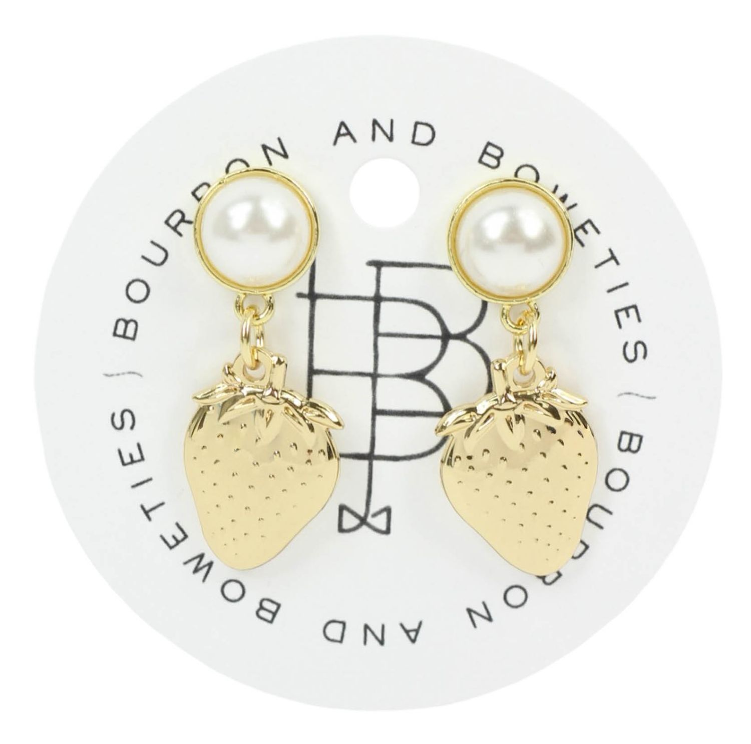 Pearl Post Strawberry Earrings